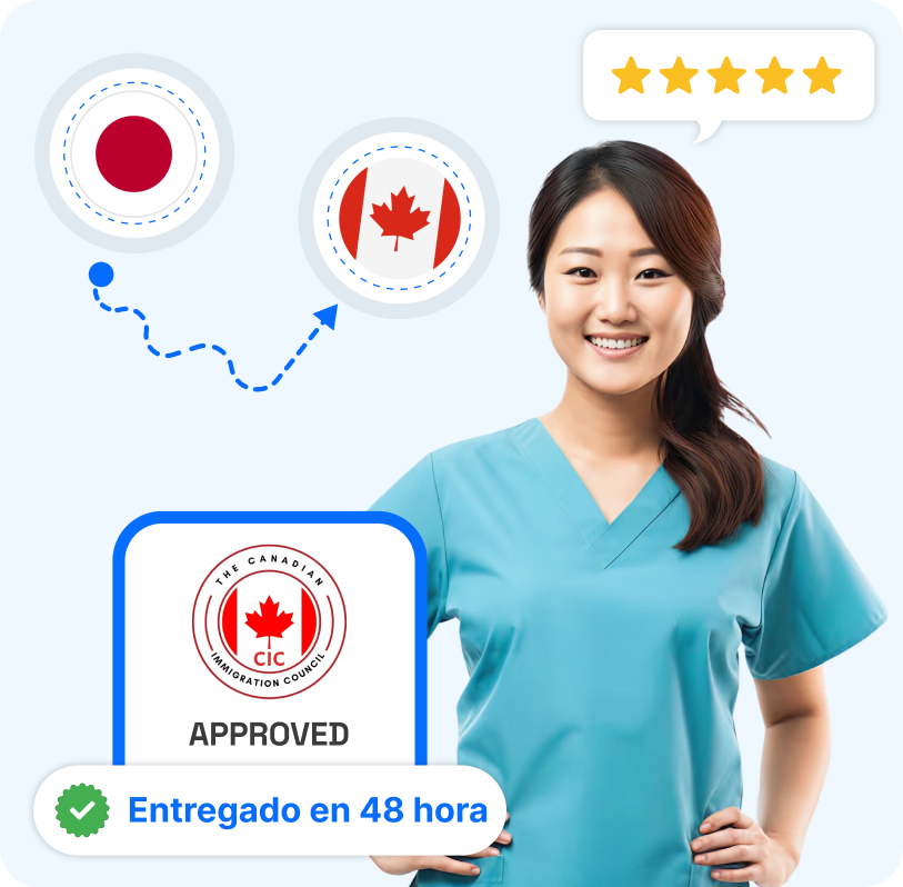 Una mujer con un documento aprobado por el IRCC para la inmigración canadiense tras certificada