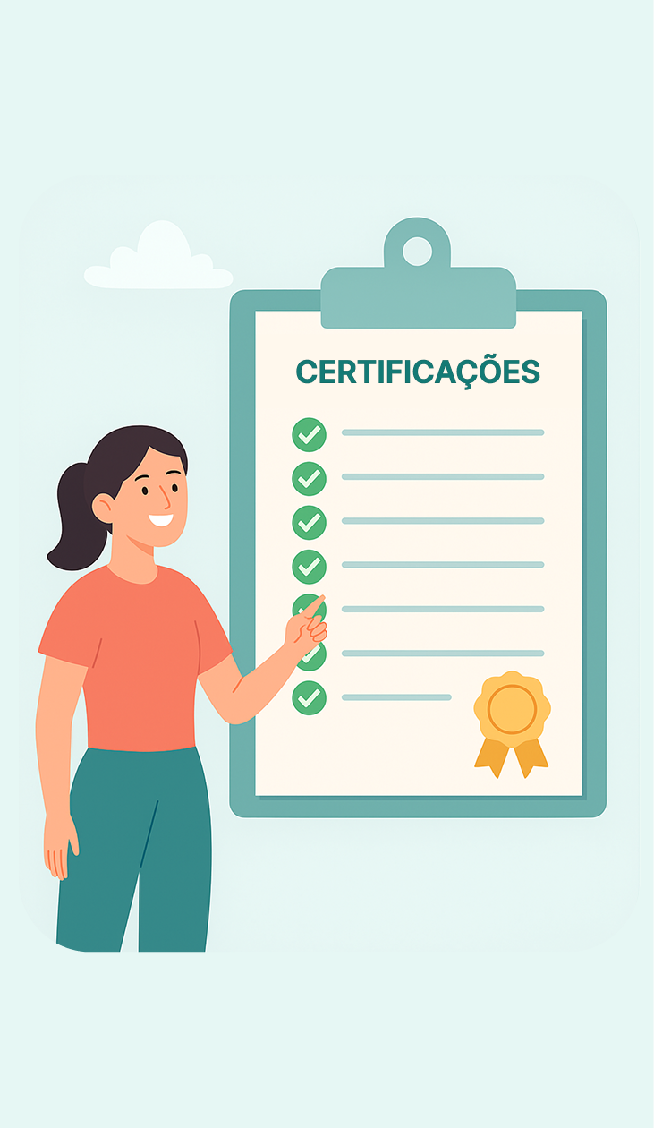 Uma lista de verificação que indica os documentos jurídicos autenticados que atendem aos requisitos oficiais