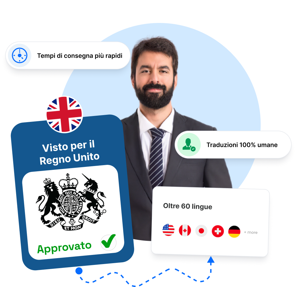 Un professionista in possesso di un visto britannico approvato, pronto a presentare documenti certificati per la revisione da parte dell'UKVI.